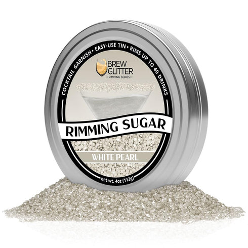 Rimming (4oz, 1x Brew Glitter - White Sugar Bar Tin) Cocktail Garnish for Mixed Drinks & Refreshments