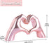 Pink heart and hand sculptures and statues, hand and heart sculptures home decor, heart and hand decor bohemian wedding
