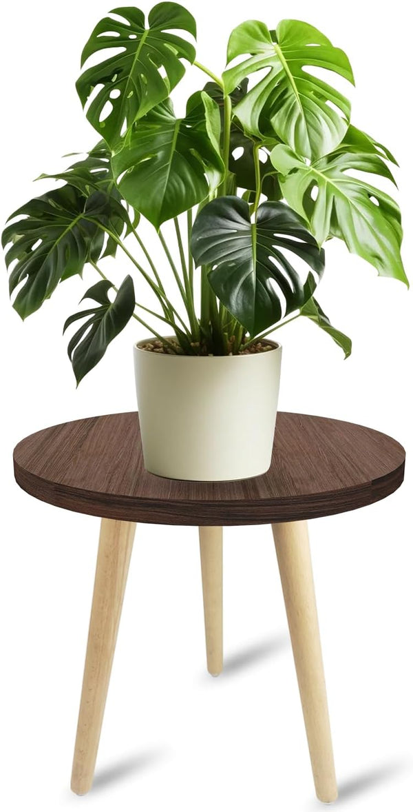 Tuohours 14IN Tall Plant Stand Holder for Indoor Planters, Mid Century Small Round