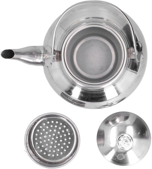 Stainless Steel Teapot, 5.5inch Coffee Pot with Tea Strainer for Home Restaurant