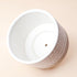 7.3 Inch LA JOLIE MUSE Ceramic Plant Pot with Stand - Decorative Cylinder Flower Pot with Wood Planter Holder