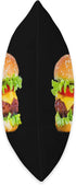Hamburger Burger Food Day Gift Buns Cheeseburger Grill Black Throw Pillow, 18x18, Multicolor
