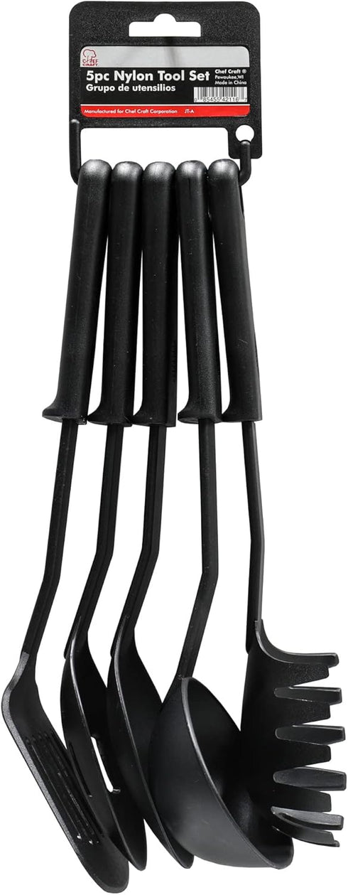 Chef Craft Select Nylon Tool, 15 inch 5 Piece Set, Black by Chef Craft