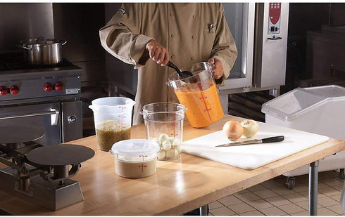 Cambro RFSCW8135 Clear Polycarbonate Round Food Storage Container, 8 Quart, Cover Sold Separately