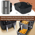 BYKITCHEN Air Fryer Silicone Liners for Ninja SL401 Double Stack 2 Basket Air Fryer, Reusable Rectangle Perforated Silicone Liners for Dual Air Fryer, Ninja DoubleStack XL Air Fryer Accessories by BYKITCHEN