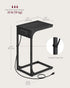 2 ULET362G01 VASAGLE C-Shaped Side Table, End Table with Charging Station, C Table for Couch, Sofa, Adjustable Feet