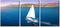TUMOVO Aerial View of Sailboat in Sea | Modern Wall Art Seascape Canvas for Living Room, Bedroom Decor