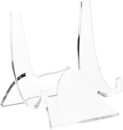 Plymor 3 Pack Clear Acrylic Double-Scoop Display Easel, 3" H x 2.875" W x 2.5" D