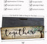 Family Art Decor Inspirational Quotes Wall Hanging Sign - Together is Our Favorite Place to Be, Motivational Wood