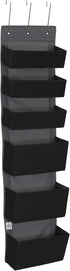 6 Household Essentials Black Pouch Fabric Over The Door Organizer