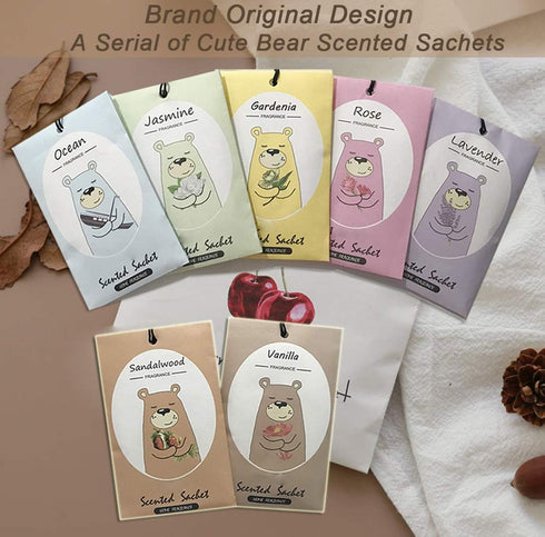 14 Packs Scented Sachets for Drawers and Closets, Lavender, Rose, Jasmine, Ocean, Vanilla, Sandalwood, Gardenia