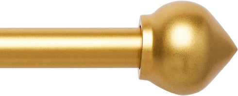 Heavy Duty 3/4" Adjustable Decorative Curtain Rod Set, Gold, for Windows 30 to 80 Inch