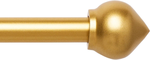 Heavy Duty 3/4" Adjustable Decorative Curtain Rod Set, Gold, for Windows 30 to 80 Inch