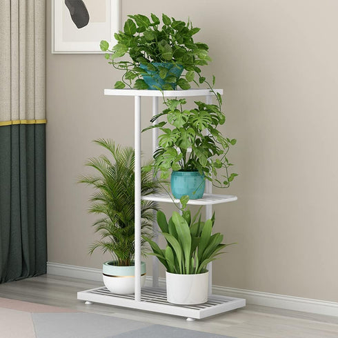 Plant Stand Metal 3 Tier 4 Potted Multiple Flower Pot Holder Shelf