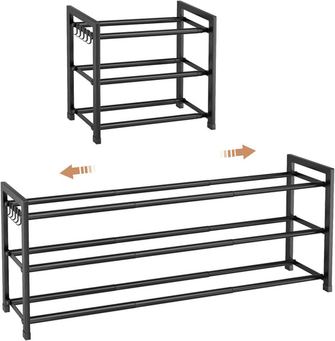 18.5''- 47'' Closet, 3 18 Expandable Shoe Rack - Adjustable Shoe Rack for Tier Long Shoe Shelf Storage for Pairs Shoe