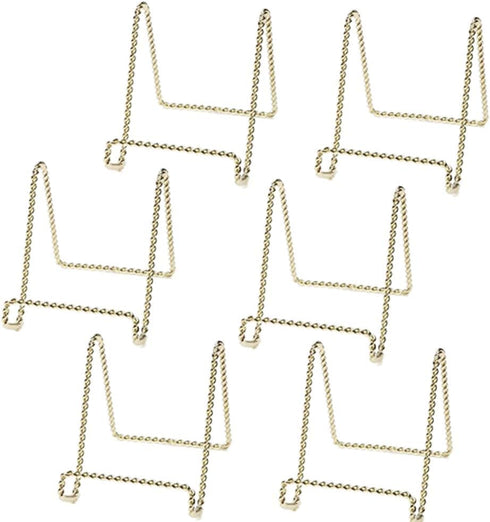 HOHIYA 6 Pcs Plate Stands for Display Holder, Gold, 3 Inch Twist Wire Iron for Decorative Plates