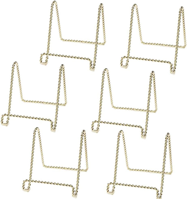 HOHIYA 6 Pcs Plate Stands for Display Holder, Gold, 3 Inch Twist Wire Iron for Decorative Plates