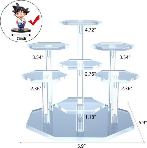 7-Tier. Acrylic Display Stand for Figures, Collectibles, Toys and Dolls, Jewelry, Action Figures Collection Organizer