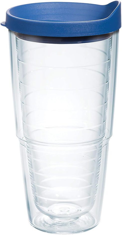 Tervis Clear & Colorful Lidded Double Walled Insulated Tumbler - Travel Cup Keeps Drinks Cold & Hot, 24oz