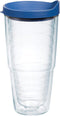 Tervis Clear & Colorful Lidded Double Walled Insulated Tumbler - Travel Cup Keeps Drinks Cold & Hot, 24oz
