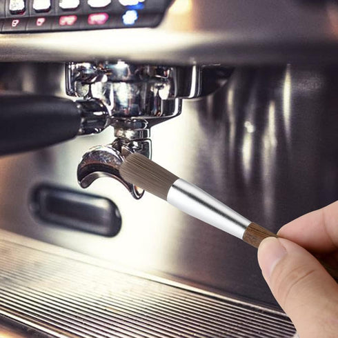 3PCS Professional Coffee Brush Set: Natural Boar Bristles, Black Walnut Handle, Espresso Machine Cleaning Tool.