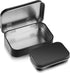 Metal Rectangular Empty Hinged Tins, Small Portable Containers with Lids for Storage of Candies and Crafts