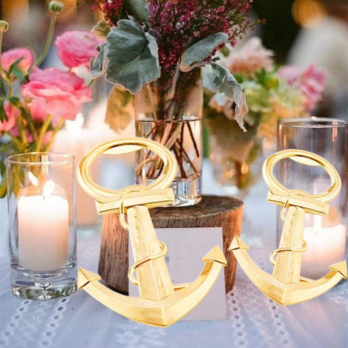 Bodosac 30 Pcs Gold Anchor Bottle Openers, Baby Shower Wedding Party Favors with Bag, Vintage Style, Less Oxidized