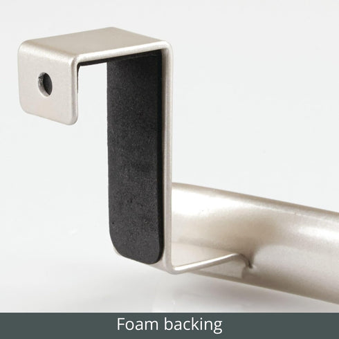 mDesign Steel Over Door Curved Towel Bar Storage, Hanger for Cabinet or Cupboard, Holder Rack for Kitchen, Bathroom