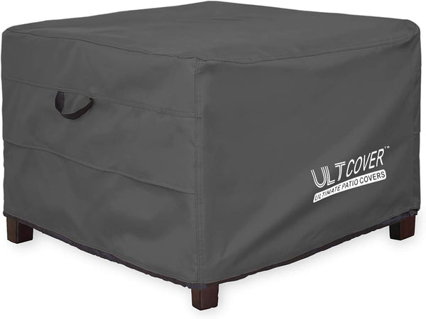ULTCOVER Waterproof Patio Ottoman Cover Square Outdoor Side Table Furniture Covers Size