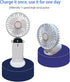 Portable Handheld Fan, Type-C Rechargeable 2000mAh Desk Personal Fan, 90° Adjustable Neck Fan with 5 Speed Wind (White)