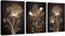 arteWOODS Abstract Wall Art, Brown Flowers Canvas Pictures, Contemporary Minimalism Flower Artwork for Home Decor