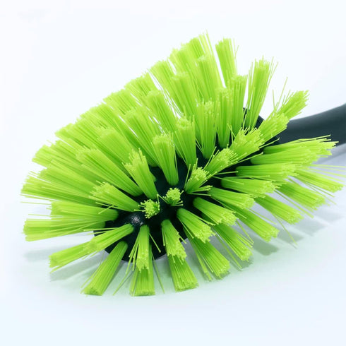 Pine-Sol Long Handle Dish Brush - Soft Bristle Kitchen Scrubber Safe for Non-Stick Cookware, Oblong