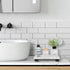 Bathroom Vanity Tray, White Marble Toilet Tank Tray, Luxurious Small Display Tray for Countertop Accessories (Black,