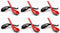 JapanBargain 4623, 12 Pack Chinese Soup Spoons, Black and Red, 6.5 Inch Wonton and Rice Spoons