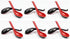 JapanBargain 4623, 12 Pack Chinese Soup Spoons, Black and Red, 6.5 Inch Wonton and Rice Spoons
