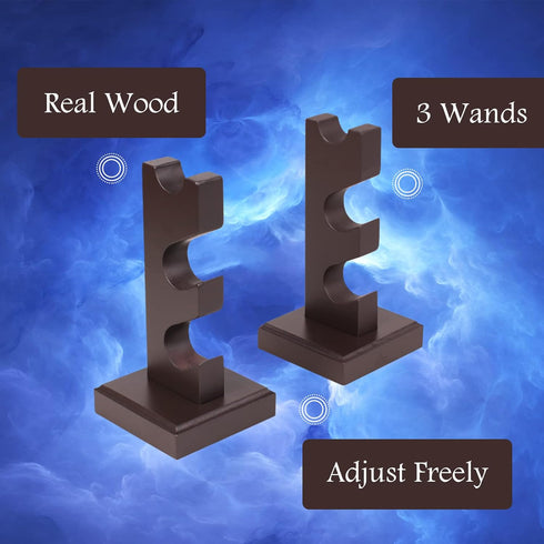 ChampWe Wizard Wand Display Stand, Wooden 3 Tiered Magic Wands Holder for Collection, Brown