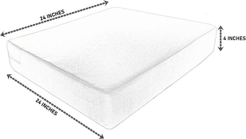 CozyLounge 24"x24"x4" (2 Indoor Outdoor Water Repellent High UV Resistant Patio Chair Cushion Cover (Just Black