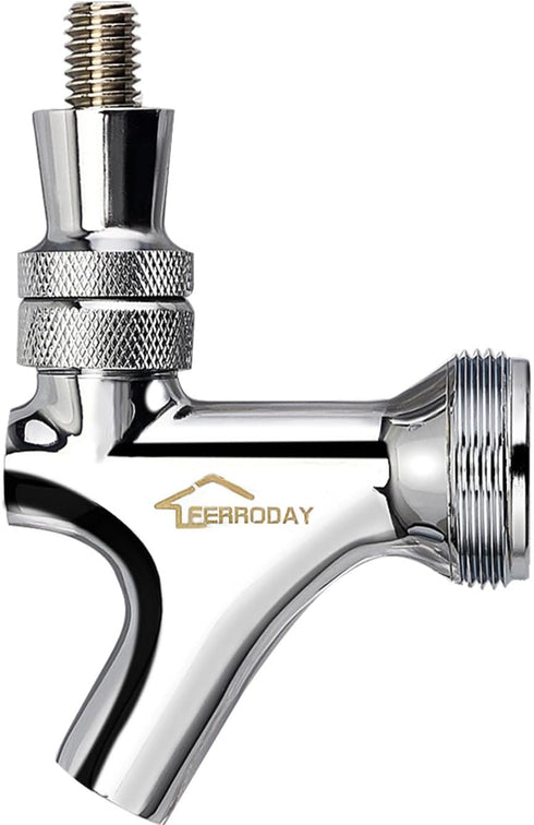 FERRODAY Polished Brass Draft Beer Faucet, Stainless Steel Core for Keg Tap Tower & Kegerator