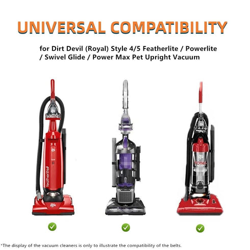 Replacement Belts for Dirt Devil Upright Vacuum Cleaner Style 5, Pack of 2, Compatible with Power Max Pet, Featherlite,