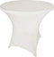 White Spandex Cocktail Tablecloth - 32 Inch Round x 30 Inch Tall Folding Cover Stretch