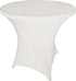 White Spandex Cocktail Tablecloth - 32 Inch Round x 30 Inch Tall Folding Cover Stretch