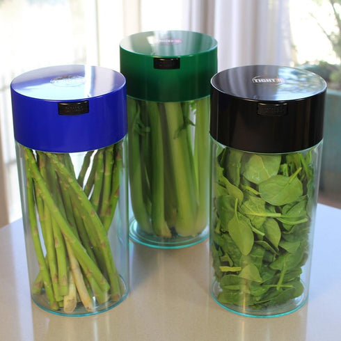 Tightvac Patented Airtight Container, 5oz to 24 Ounce, Multi-use Vacuum Container, Smell Proof, Blue Clear