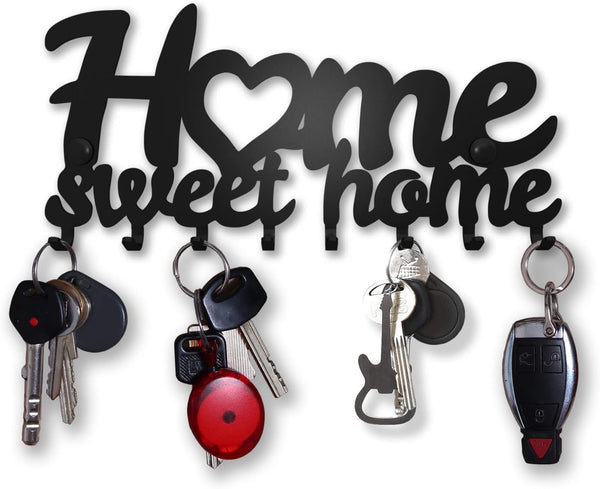 SirHoldeer Wall Mount Key Holder, Decorative Key Rack with Hooks for Hallway, Entryway, Farmhouse Sign