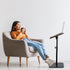360 180 comfoyar C Shaped TV Tray for Couch, Adjustable Height Side Table with Swivel Flip for Small Space, End Table