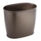 iDesign Oval Plastic Trash Can - The Kent Collection for Bath, Bedroom, Office - 12" x 8" x 10", Bronze