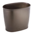 iDesign Oval Plastic Trash Can - The Kent Collection for Bath, Bedroom, Office - 12" x 8" x 10", Bronze