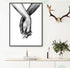 Kiddale Love and Hand in Hand Wall Art Canvas Print Poster, Black and White Sketch Art Decor (Set of 3, 16x20 inches)