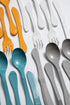 KNORK Eco 24 Piece Plant Based Cutlery, Bamboo Reusable Flatware Set, Fork, Knife, Spoon in Gray