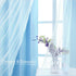 84 inch 2 Light Blue Blackout Curtains Length - Double Layers Blue Romantic Curtains with Sheer Overlay, Window