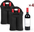 2 Pack 4 Wine Carrier Tote Bag, Bottles Carrying Cooler Bags for Travel and Picnic, Insulated Neoprene Water Beer